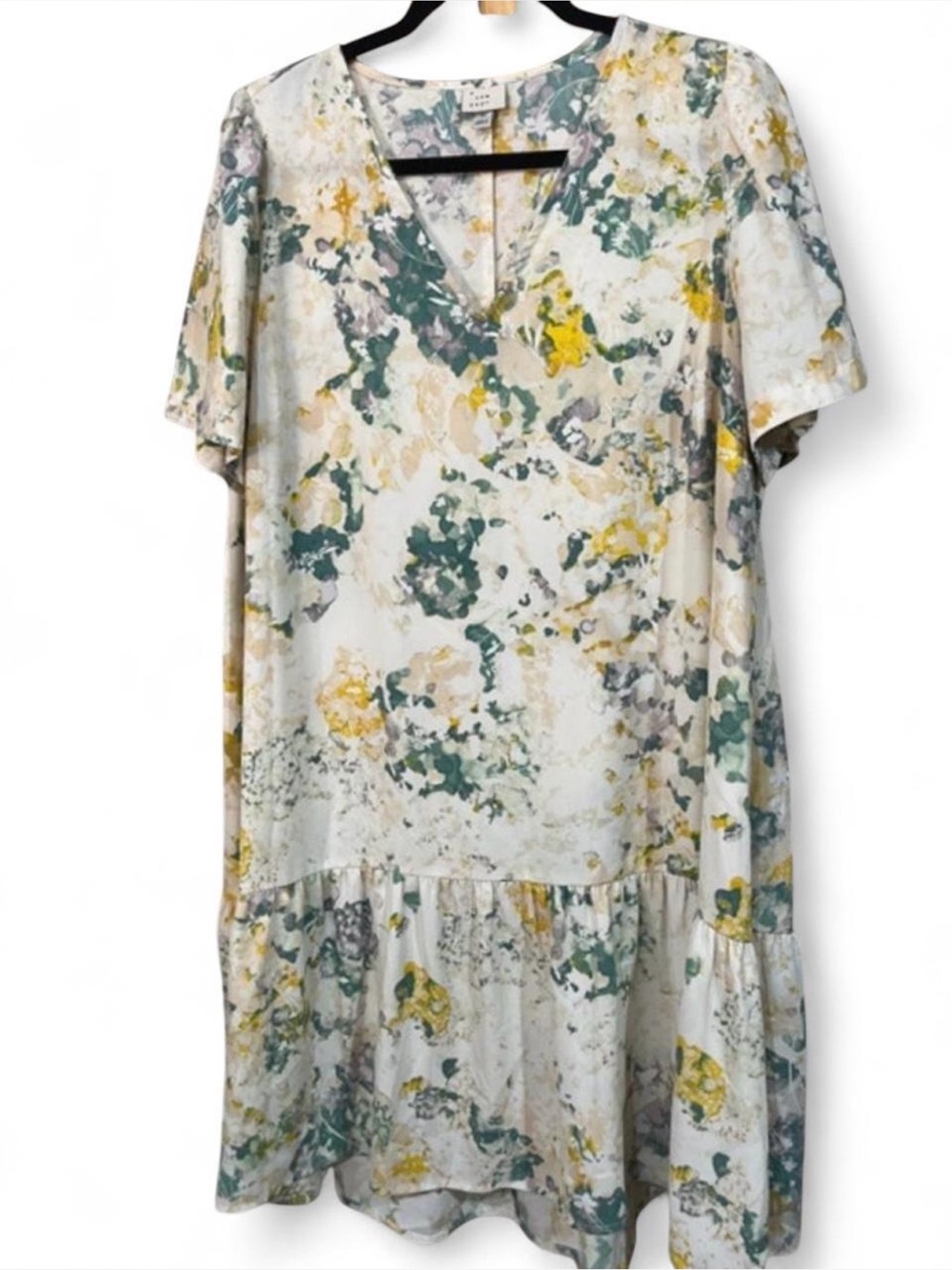 A New Day Cream Floral Dress Women’s XL